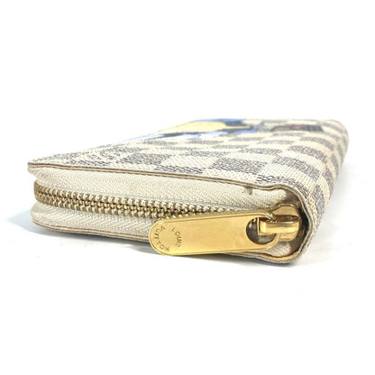 Louis Vuitton Long Wallet Purse N63006 Damier Azur Canvas White Damier Azur Balloon Motif Women