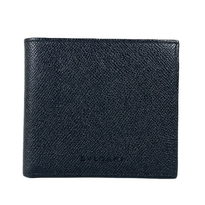 Bvlgari Folded Wallet Leather Black Logo Unisex(Unisex)
