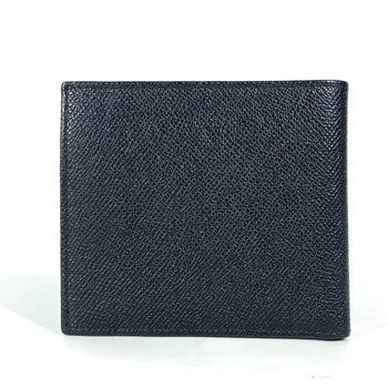Bvlgari Folded Wallet Leather Black Logo Unisex(Unisex)