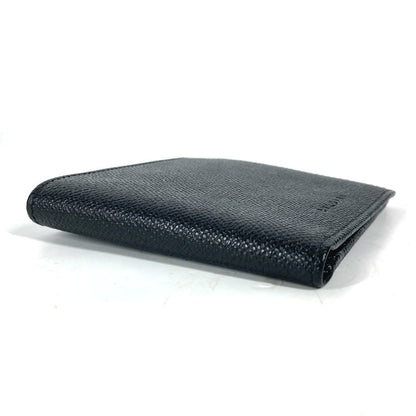 Bvlgari Folded Wallet Leather Black Logo Unisex(Unisex)