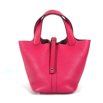 Hermes Handbag Taurillon Clemence Pink Handbag Picotan Lock Pm