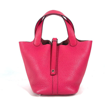 Hermes Handbag Taurillon Clemence Pink Handbag Picotan Lock Pm