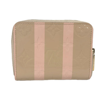 Louis Vuitton Coin Case M58066 Monogram Vernis Beige Monogram Vernis Rayure Zip Around Purse Women