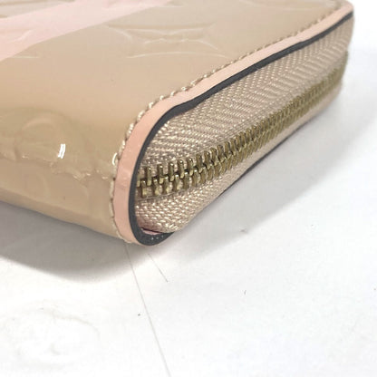 Louis Vuitton Coin Case M58066 Monogram Vernis Beige Monogram Vernis Rayure Zip Around Purse Women