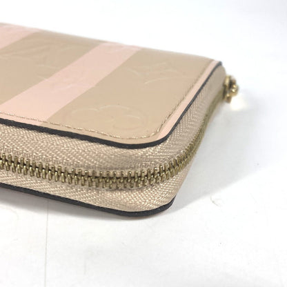 Louis Vuitton Coin Case M58066 Monogram Vernis Beige Monogram Vernis Rayure Zip Around Purse Women
