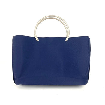 Chanel Handbag Polyamide Navy Metal Handle Women