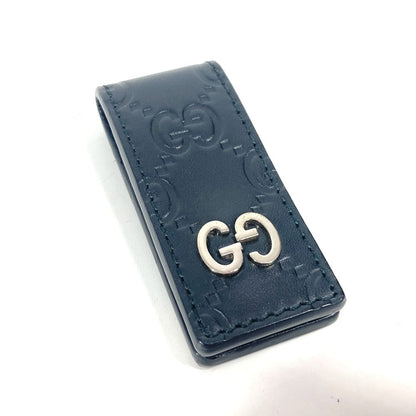 Gucci Money Clip 522867 Sima Leather Black Gg Guccisima Mens