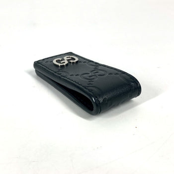 Gucci Money Clip 522867 Sima Leather Black Gg Guccisima Mens