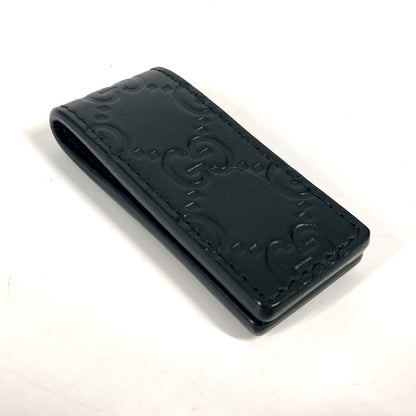 Gucci Money Clip 522867 Sima Leather Black Gg Guccisima Mens