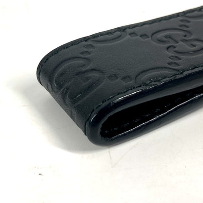 Gucci Money Clip 522867 Sima Leather Black Gg Guccisima Mens