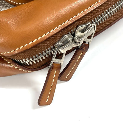 Hermes Business Bag , Toile H Technique X Barenia Brown 2Way Bag Currysh Express Unisex(Unisex)
