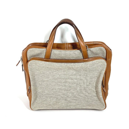 Hermes Business Bag , Toile H Technique X Barenia Brown 2Way Bag Currysh Express Unisex(Unisex)