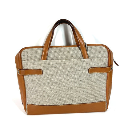 Hermes Business Bag , Toile H Technique X Barenia Brown 2Way Bag Currysh Express Unisex(Unisex)