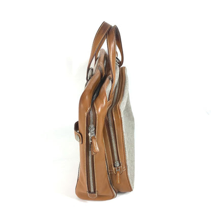 Hermes Business Bag , Toile H Technique X Barenia Brown 2Way Bag Currysh Express Unisex(Unisex)