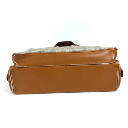 Hermes Business Bag , Toile H Technique X Barenia Brown 2Way Bag Currysh Express Unisex(Unisex)