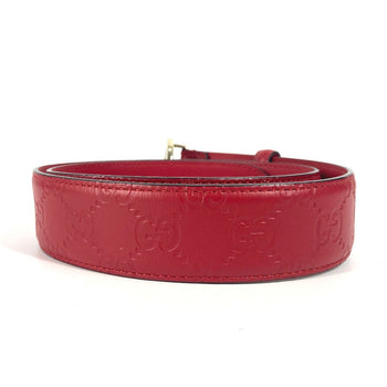 Gucci Belt 370543 Sima Leather Red Guccisima Gg Buckle 75