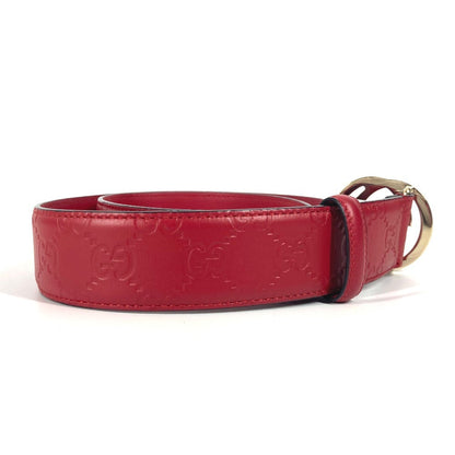 Gucci Belt 370543 Sima Leather Red Guccisima Gg Buckle 75