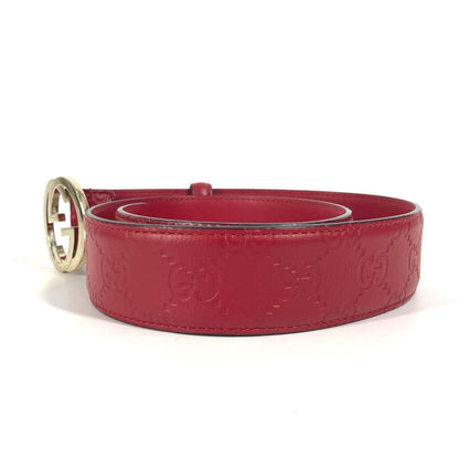 Gucci Belt 370543 Sima Leather Red Guccisima Gg Buckle 75