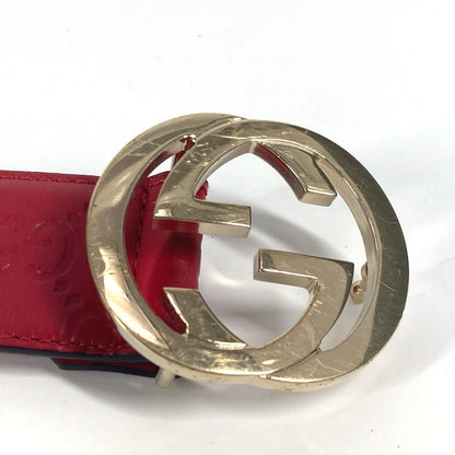 Gucci Belt 370543 Sima Leather Red Guccisima Gg Buckle 75