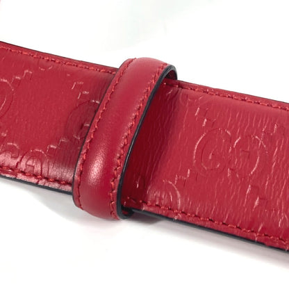 Gucci Belt 370543 Sima Leather Red Guccisima Gg Buckle 75
