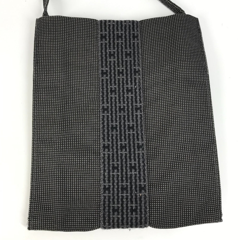 Hermes Shoulder Bag Canvas Gray Her Line
