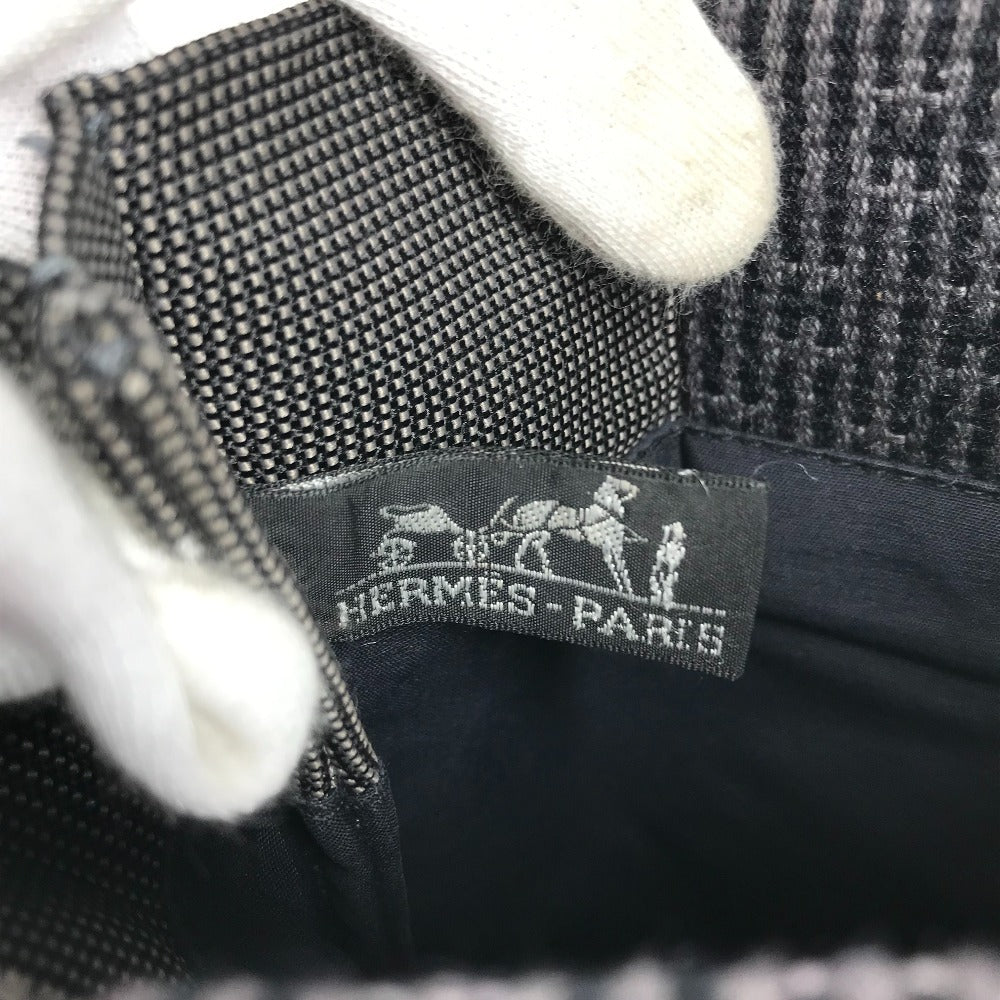 Hermes Shoulder Bag Canvas Gray Her Line