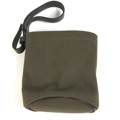 Hermes Pouch H800617Ekaa Leather / Coated Canvas Khaki Dog Treat Pouch