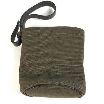 Hermes Pouch H800617Ekaa Leather / Coated Canvas Khaki Dog Treat Pouch