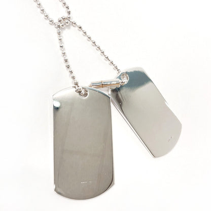Gucci Necklace Silver925 Silver Ball Chain Dog Tag Double Plate
