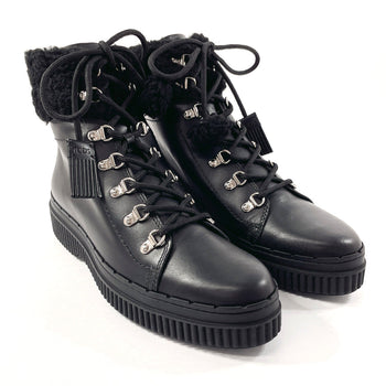 Tod'S Boots Xxw39A0W061Hxmb999 Leather Black Lace Up Boots Women 40 1/2
