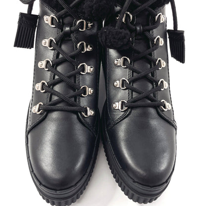 Tod'S Boots Xxw39A0W061Hxmb999 Leather Black Lace Up Boots Women 40 1/2
