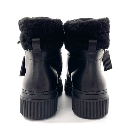 Tod'S Boots Xxw39A0W061Hxmb999 Leather Black Lace Up Boots Women 40 1/2