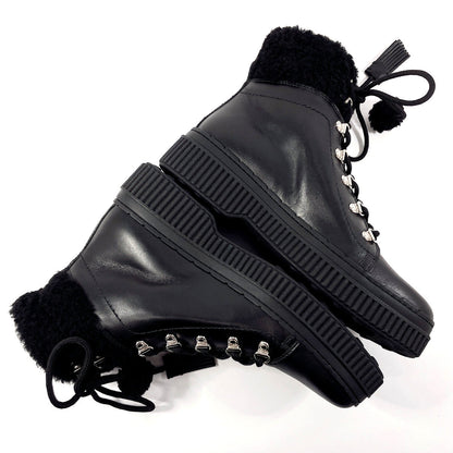 Tod'S Boots Xxw39A0W061Hxmb999 Leather Black Lace Up Boots Women 40 1/2