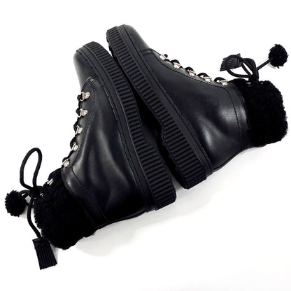 Tod'S Boots Xxw39A0W061Hxmb999 Leather Black Lace Up Boots Women 40 1/2