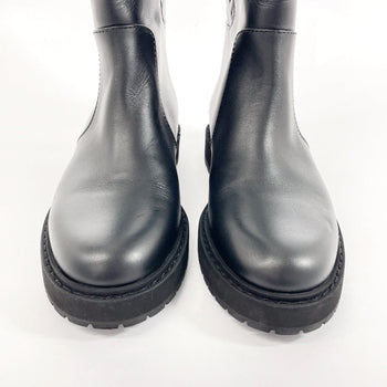 Fendi Boots 8U8036 Leather Black 21Aw Embossed Ff Motif Long Boots Zucca 37