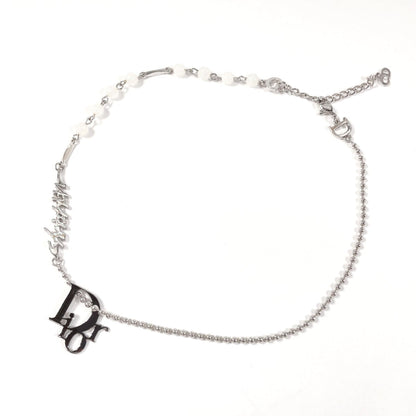 Christian Dior Necklace Metal Silver Logo