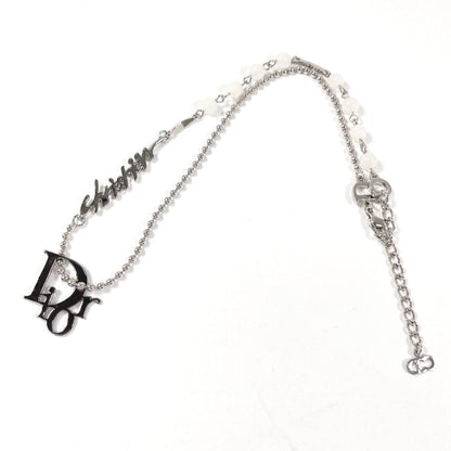 Christian Dior Necklace Metal Silver Logo