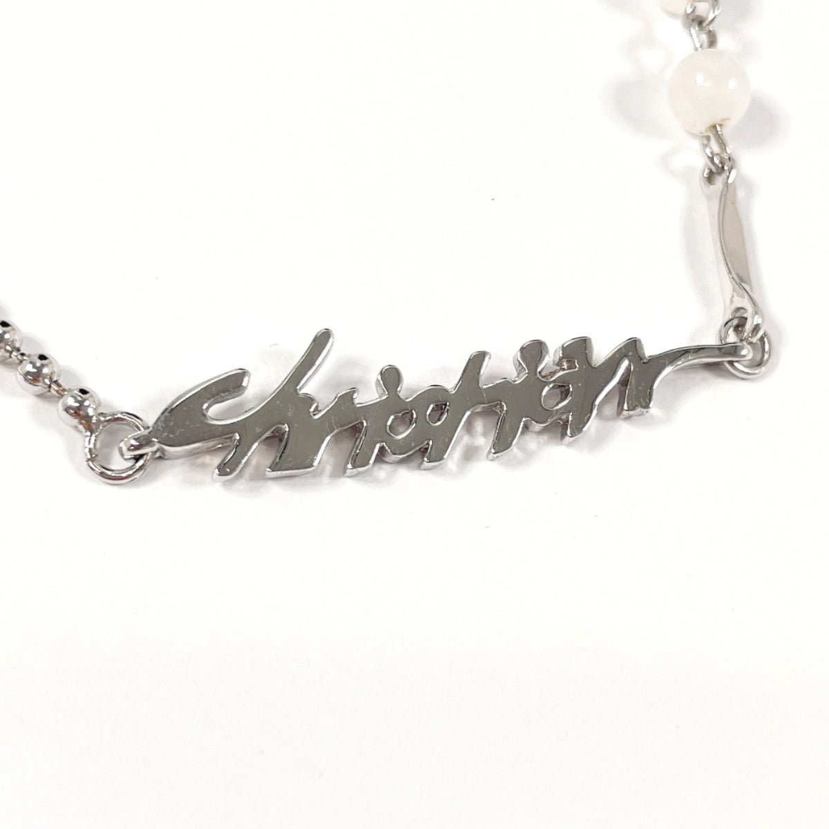Christian Dior Necklace Metal Silver Logo