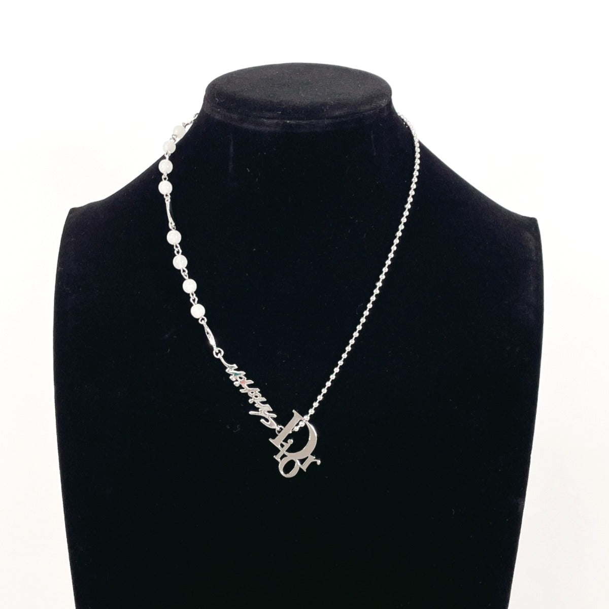 Christian Dior Necklace Metal Silver Logo
