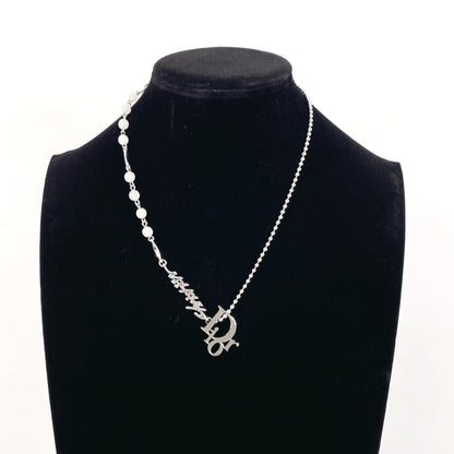 Christian Dior Necklace Metal Silver Logo