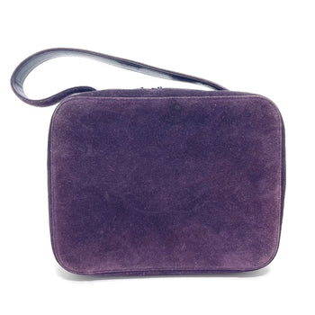 Chanel Handbag Suede Purple Cc Coco Mark Square Bag Women