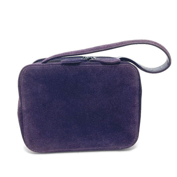 Chanel Handbag Suede Purple Cc Coco Mark Square Bag Women