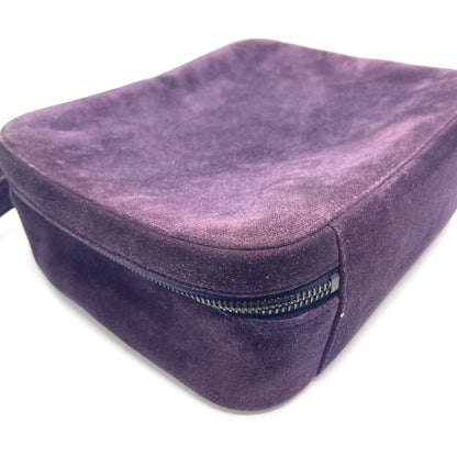 Chanel Handbag Suede Purple Cc Coco Mark Square Bag Women