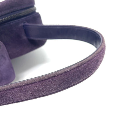 Chanel Handbag Suede Purple Cc Coco Mark Square Bag Women