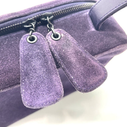 Chanel Handbag Suede Purple Cc Coco Mark Square Bag Women