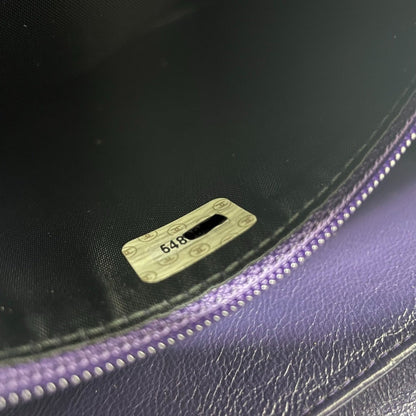 Chanel Handbag Suede Purple Cc Coco Mark Square Bag Women
