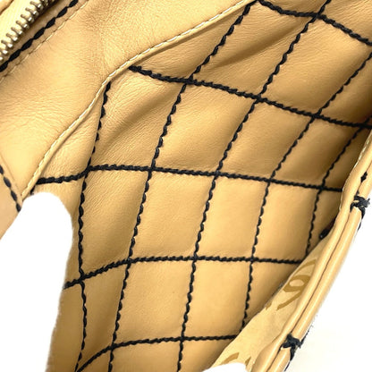 Chanel Handbag Lambskin Beige Cc Coco Mark Wild Stitch Women