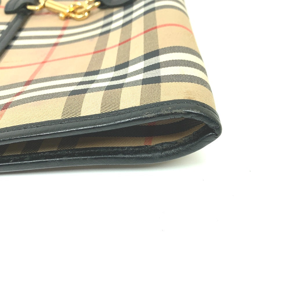 Burberry Clutch Bag Canvas / Leather Beige Logo Check Unisex(Unisex)