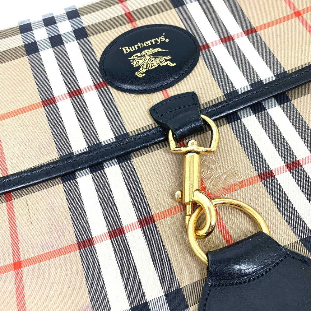 Burberry Clutch Bag Canvas / Leather Beige Logo Check Unisex(Unisex)