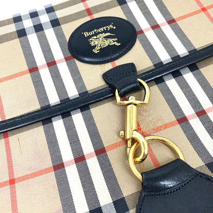 Burberry Clutch Bag Canvas / Leather Beige Logo Check Unisex(Unisex)